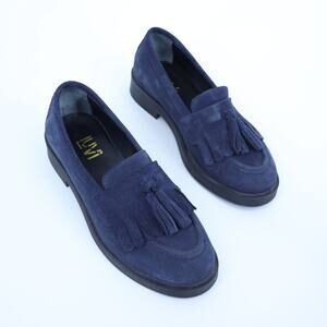 FOREVER & ALWAYS Navy Milly Suede Loafer Tassled Slip On Women's 38/US 8